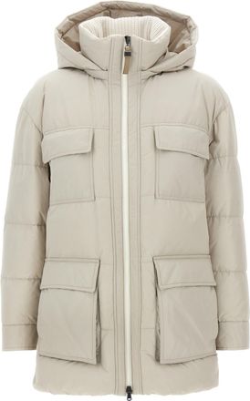 Brunello Cucinelli Knitted Neck Down Jacket