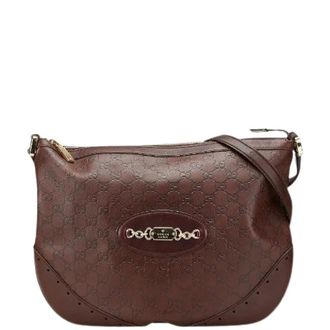 Gucci Pre-owned Cross Body Bags, female, Brown, Size: ONE SIZE Pre-owned Guccissima Leather Shoulder Bag