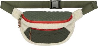 The Great. Plush Colorblock Hip-Pack Bag In Cream & Army