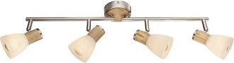 Globo Lighting Faretto a soffitto in legno illuminazione soggiorno lampada spot in vetro orientabile Globo 54352-4