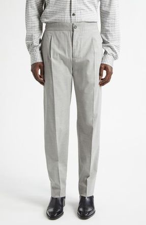 Isaia Pleated Wool Blend Pants in Grigio Nuvola at Nordstrom, Size 38 Us