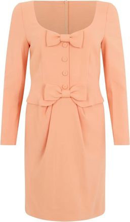 Moschino Elegante Vispak met Riem - Dames - Feestkleedjes - Roze - S - Polyester - Kleedjes