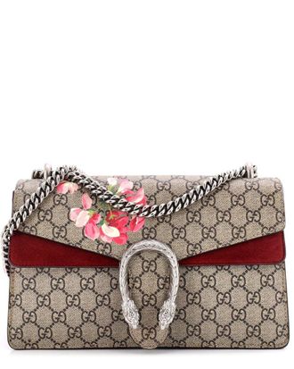 Gucci Red Blooms Print Gg Coated Canvas Dionysus Bag Small (Authentic Pre- Loved)