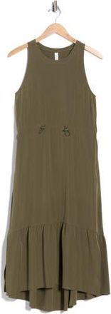 Zella Pursuit Tiered Midi Dress in Olive Night at Nordstrom Rack, Size X-Large