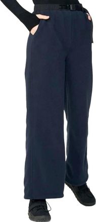 Holden Womens Fleece Wide Leg Pant In Carbon Blue