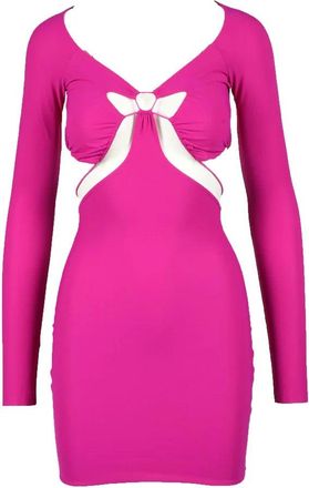 Amazu&igrave;n Fuchsia Mini Dress with Cut-Out Details