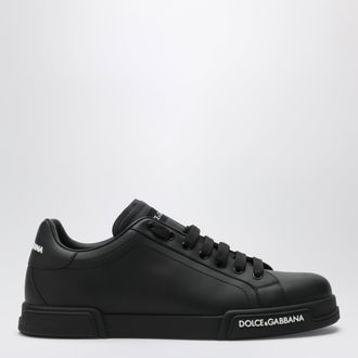 Dolce & Gabbana Portofino leather sneakers in black