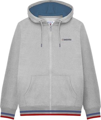 Lambretta Heren Full Zip Hoodie (Grijs/Donkerblauw/Rood)