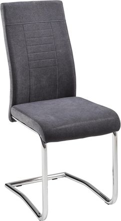 CARRYHOME Schwingstuhl, Anthrazit, Grau, Chromfarben, Metall, Textil, Rundrohr, C-Form, 43x98x60 cm, Stoffauswahl, Esszimmer, St&uuml;hle, Schwingst&uuml;hle