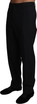 Dolce & Gabbana Black Wool Stretch Dress Trousers Mens Pants