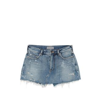 Balenciaga Distressed Paint-splatter Shorts