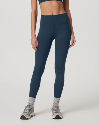 Vuori Clothing Inversion Rib Legging | Ocean Blue | Medium