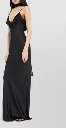 Rotate ruffled v-neck maxi dress