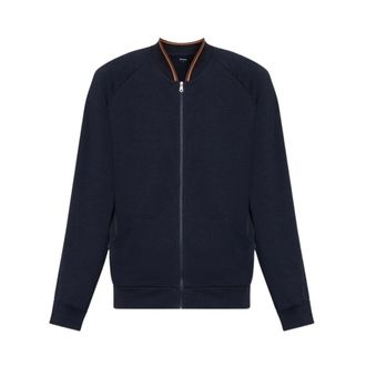 Paul Smith Artist Stripe-trim Ritssluiting Jas - Heren - Jassen - Blauw - Maat: S Katoen