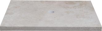 Saniclass Travertine Topblad - 60x46cm - zonder kraangaten - 1 sifon-uitsparing - gemeleerd natuursteen