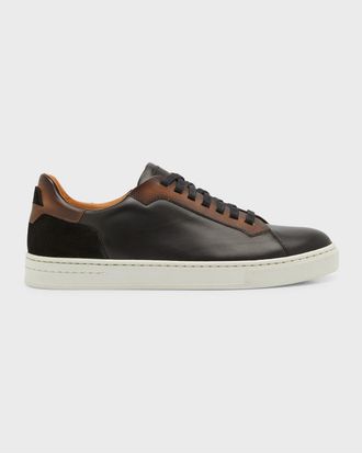 Magnanni Men & apos;s Amadeo Bicolor Leather Low-Top Sneakers