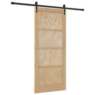 vidaXL Puerta Corredera Orkdal Natural Y Negro 86 X 198,5 Cm Vidaxl