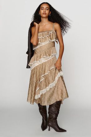 endless rose Layered Ruffle Midi Dress