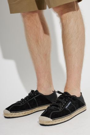Dolce & Gabbana Leather Espadrilles, Mens, Black