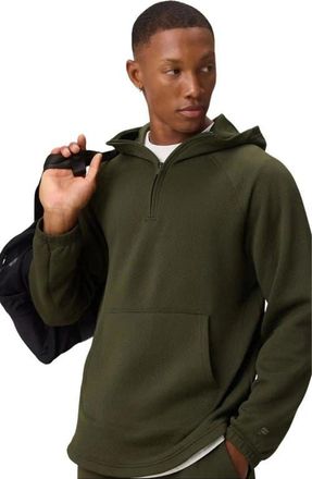 Fabletics Mens The GridTech Quarter Zip Hoodie in Dark Olive at Nordstrom, Size Xx-Large