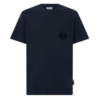 Philipp Plein T-Shirt Girocollo Ss Hexagon - - Tops - Uomo - Blu - L