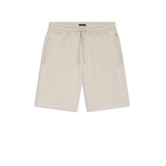 BOSS Cotton-terry shorts with chain-stitched logo
