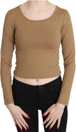 Gianfranco Ferre Long Sleeve Tops - Dames - Longsleeves - Bruin - XS - Nylon - Tops