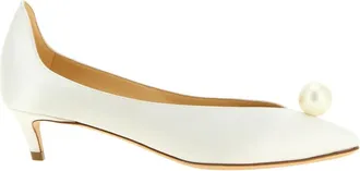 Magda Butrym White Embellished Pearl Pumps