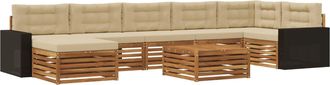 vidaXL Conjunto De Sof&aacute;s De Exterior 8 Uds. Natural Y Beige Vidaxl