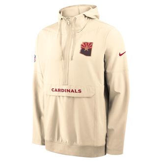 Nike Arizona Cardinals Rivalries Collection Sideline Anorak Nike Mens NFL 1/2-Zip Hooded Jacket in Brown | 03AT03E99C-2LW