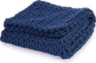 Bearaby Weighted Knit Blanket in Midnight Blue at Nordstrom, Size 15 Lb