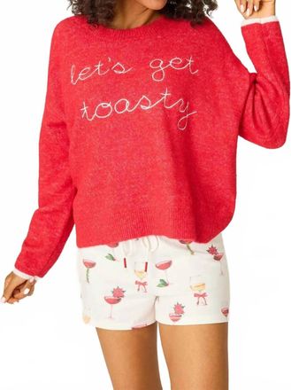 PJ Salvage Lets Get Toasty Snuggle Sweater In Samba Red