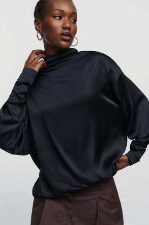 A Gold E Bryony Satin Turtleneck Top