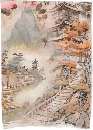 D'Aniello Frayed-edges Printed Scarf