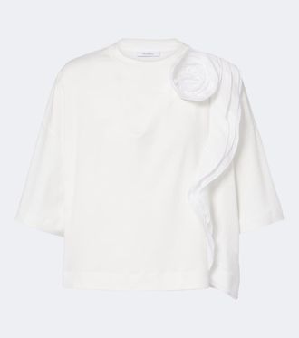 Max Mara Floral-applique cotton jersey T-shirt