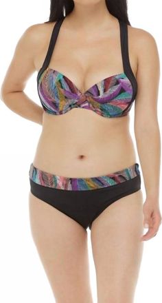 Skye Mid Waist Fold Bikini Bottom In Plumage