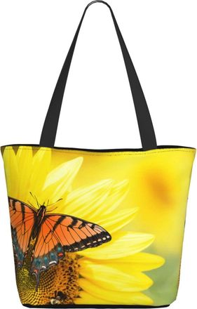 AOOEDM Butterflies Sunflower Ladies Shopping Bag 13x11x7in.The Perfect ValentineS Day Gift.It Is The Best ValentineS Day Gift For Mom, Daughter, Wife,Etc