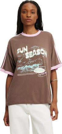 Cotton On Womens The Vacay Tee in Sun Season Pinecone Brown at Nordstrom, Size X-Large