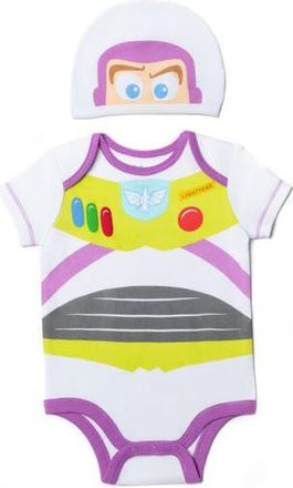 Disney Winnie the Pooh One Piece Bodysuit and Hat Set in White Purple Buzz at Nordstrom, Size 0-3M