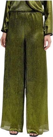 Forte_Forte My Pants - Dames - Wijde Broeken - Groen - S - Polyester - Broeken