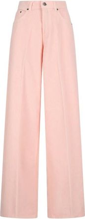 Haikure Bethany Velvet Vic Jeans - Dames - Wijde Broeken - Roze - W30 - Katoen - Broeken