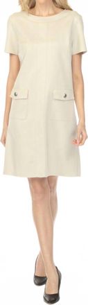 Joseph Ribkoff Scuba Suede Shift Dress In Moonstone