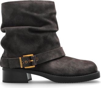 Michael Kors Suede enkellaarzen Colby - Dames - Enkellaarsjes - Bruin - 38 1/2 EU - Leer - Schoenen