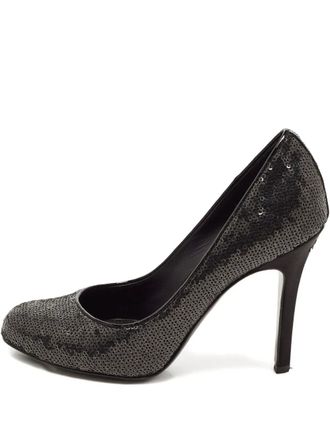 Chanel Sequined Heel Pumps - Black