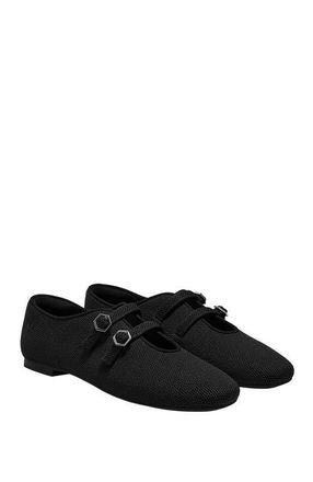 Vivaia Twin-Strap Flats in Black at Nordstrom, Size 7.5