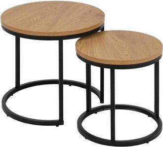 AC Design Beistelltisch »Spiro Ø 45/ 35 cm 2 Stück Nature/Schwarz«