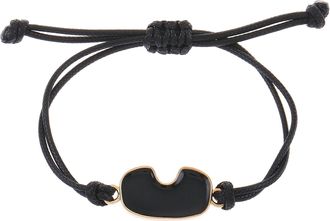 Generic Stylish Hand Woven Black White Ski Goggles Bracelet Handwoven Contrast Couple Rope Pearl Wedding (B, One Size)