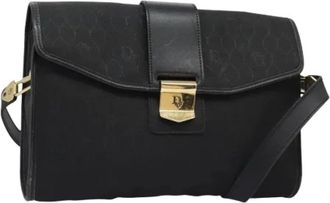 Dior Pre-owned Cross Body Bags, female, Black, Size: ONE SIZE Pre-owned Honeycomb Canvas Shoulder Bag