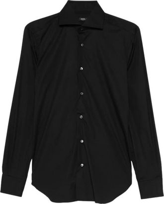 Barba Pz 2708 0001 Overhemd - Heren - Zakelijke Overhemden - Zwart - 4XL - Katoen - Overhemden