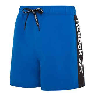 Reebok Badeshorts REEBOK Clayton, Herren, Gr. L, N-Gr, blau (vector blau), Microfaser, Polyester, unifarben, Badehosen Badeshorts, mit Kordelzug und elastisc